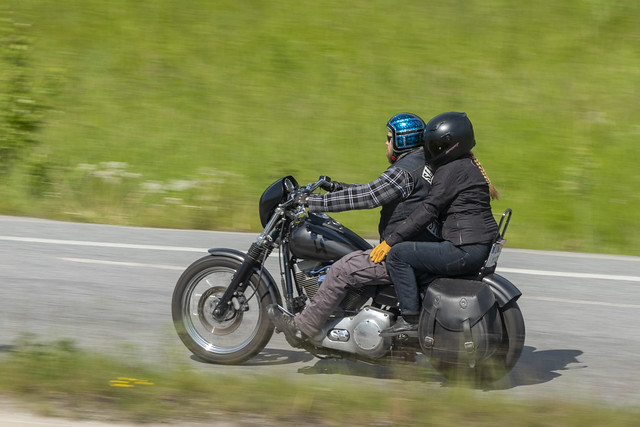 Riding with his girlfriend