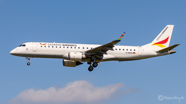 German Airways, Embraer ERJ-190LR (ERJ-190-100 LR), D-AWSI, 19000074, June 09, 2021