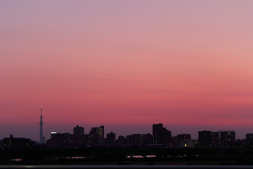 sunset sky japan chiba tokyoskytree skytree city color colour sundown urban asia