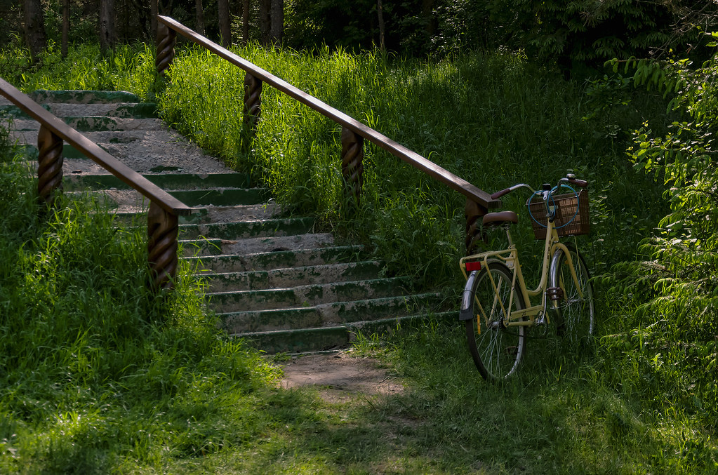 Bicycle by the stairs