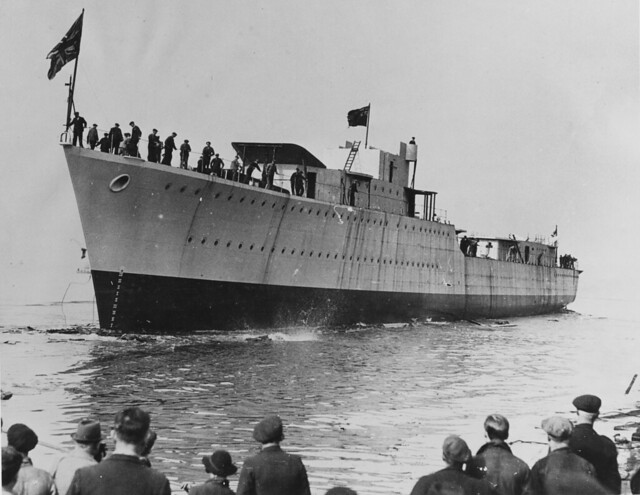 HMS Mattabele Launch day October 6th 1937, built at Scott´s Shipbuilding & Engineering Co Ltd, Greenock .