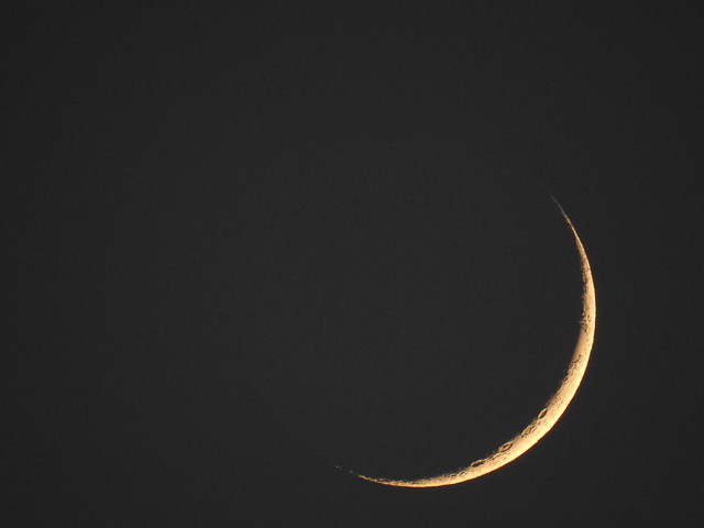 Waxing crescent Moon 1 day 2% visible Paris 2021 june 12