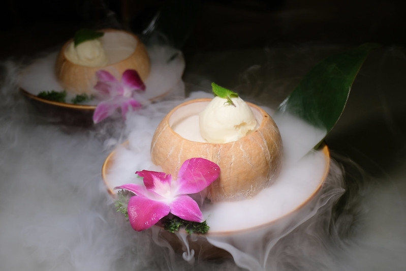 Chilled Home Made Coconut Pudding with Ice Cream at Jia Wei