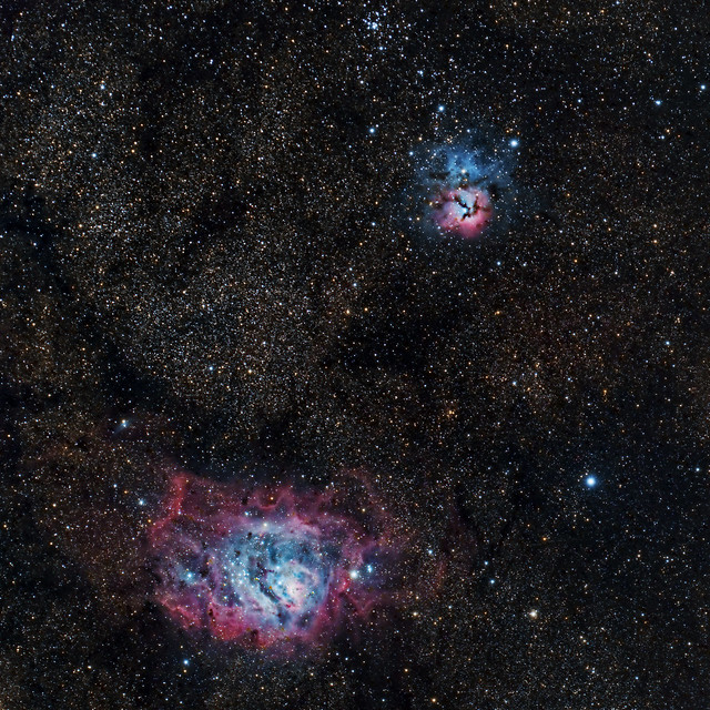 Lagoon & Trifid Nebulas from Marfa
