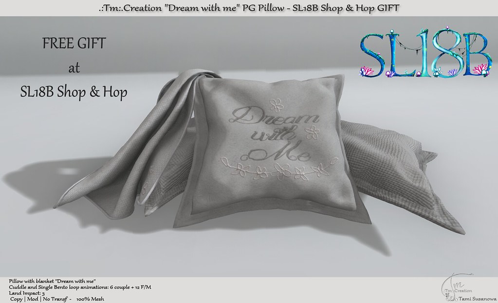 .:Tm:.Creation "Dream with me" PG Pillow – SL18B Shop & Hop GIFT