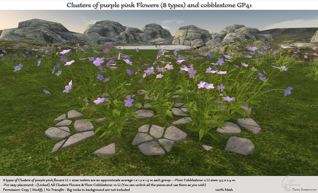 .:Tm:.Creation Clusters of purple pink Flowers (8 types) and cobblestone GP41