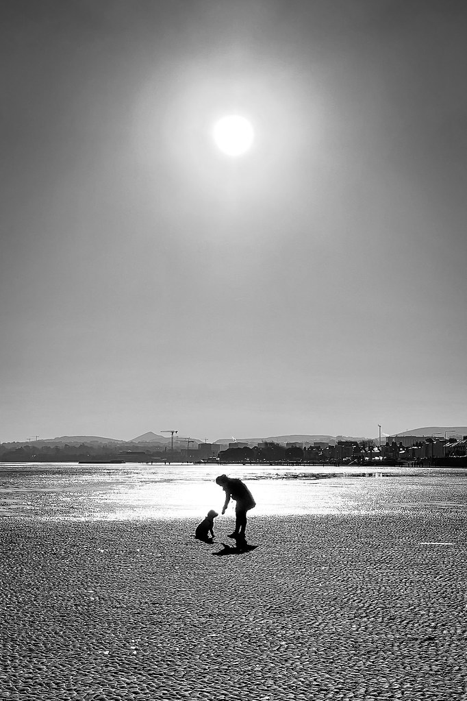 Sandymount Beach, Dublin, Ireland - Black and white street photography