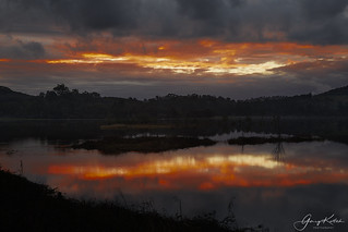 Sunset over the flooded Healesville Flats