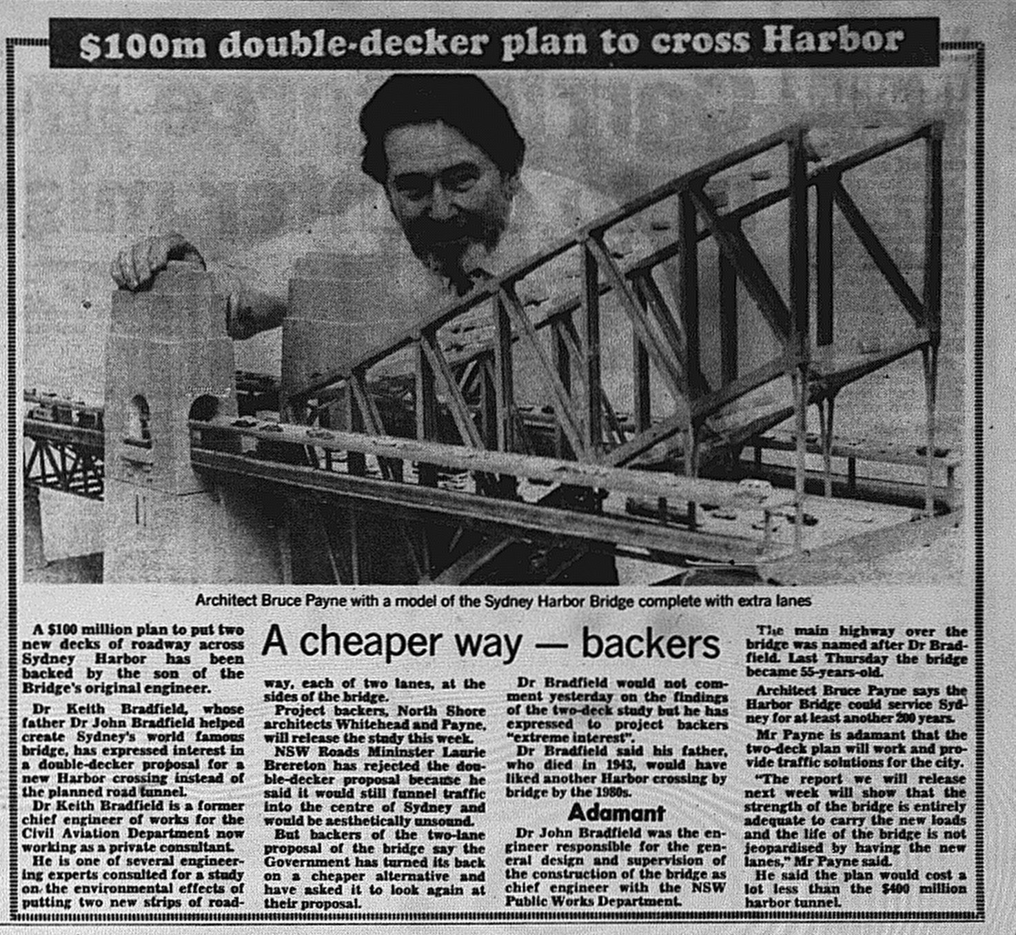 Sydney Harbour Bridge Double decker March 23 1987 daily telegraph 13