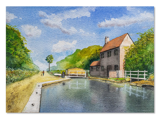 Watercolour 0049 Canal Scene