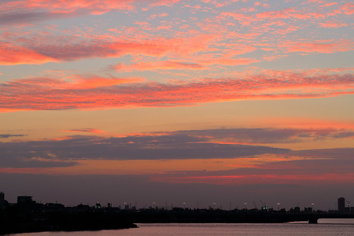 june sunset sky clouds river edoriver chiba japan sun sundown magichour water asia