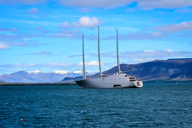 An interesting yacht near Reykjavik