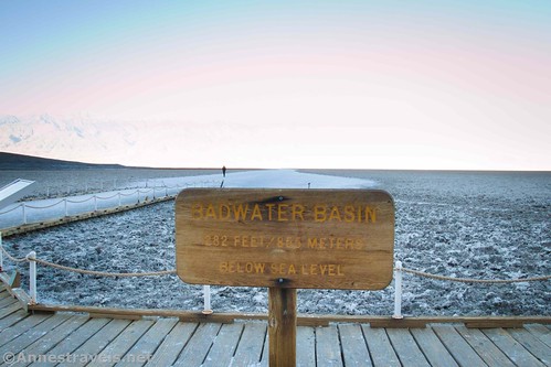 The obligatory photo of the famous Badwater Basin sign, Death Valley National Park, California