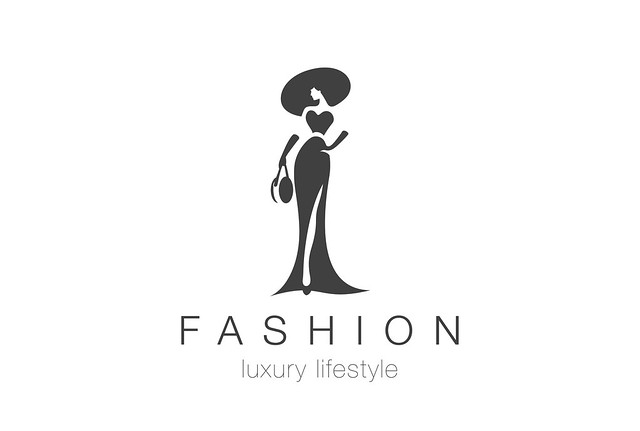 Fashion Luxury Glamour Elegant Woman silhouette Logo design vector template.Lady negative space jewelry accessories Logotype concept icon.