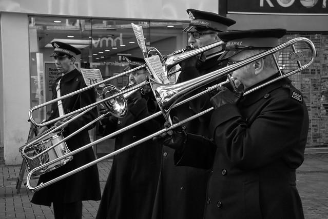 Members of the Salvation Army performing .