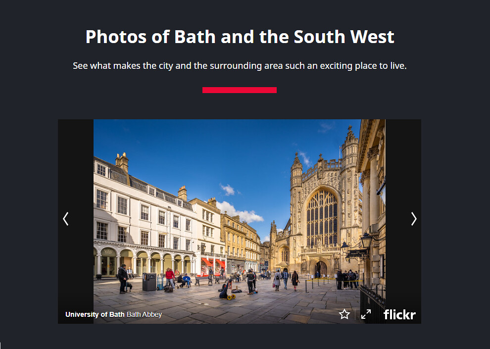 The Multimedia embed showing a photo gallery on a live page