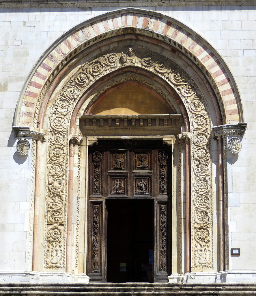 The central doorway, the Duomo, Todi, Umbria