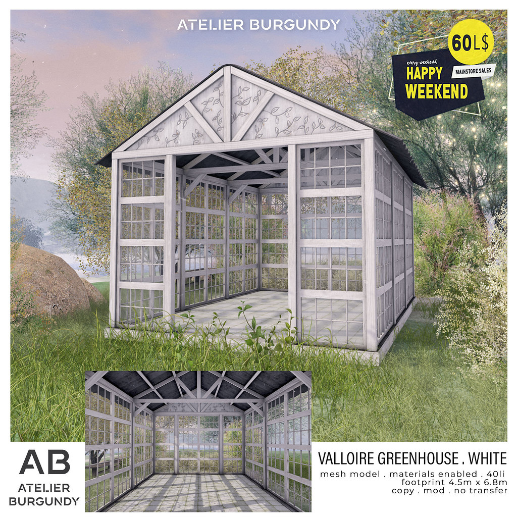 Atelier Burgundy . Valloire Greenhouse White HW