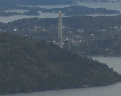 A Distant Suspension Bridge from Mount Fløyen, Bergen