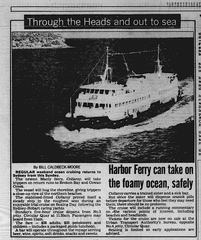 Collaroy Cruise January 6 1989 daily telegraph