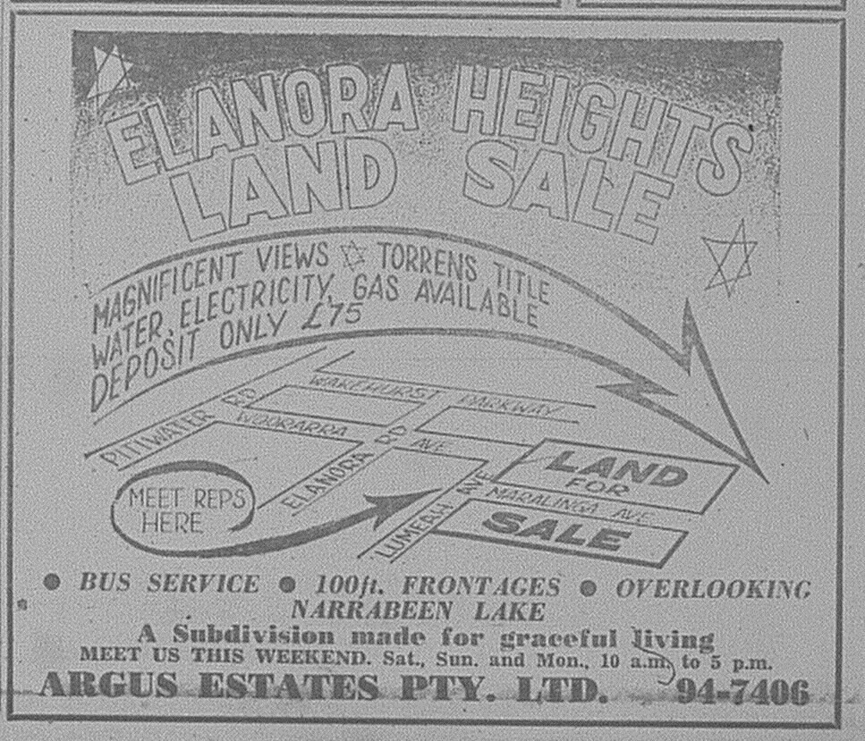 Elanora Heights Ad April 24 1965 daily telegraph 38