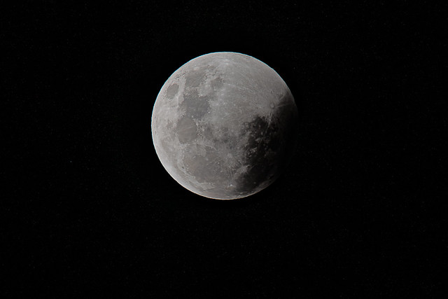 Super Flower Blood Moon partial lunar eclipse begins