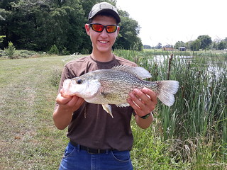 Photo of man holding a crappie