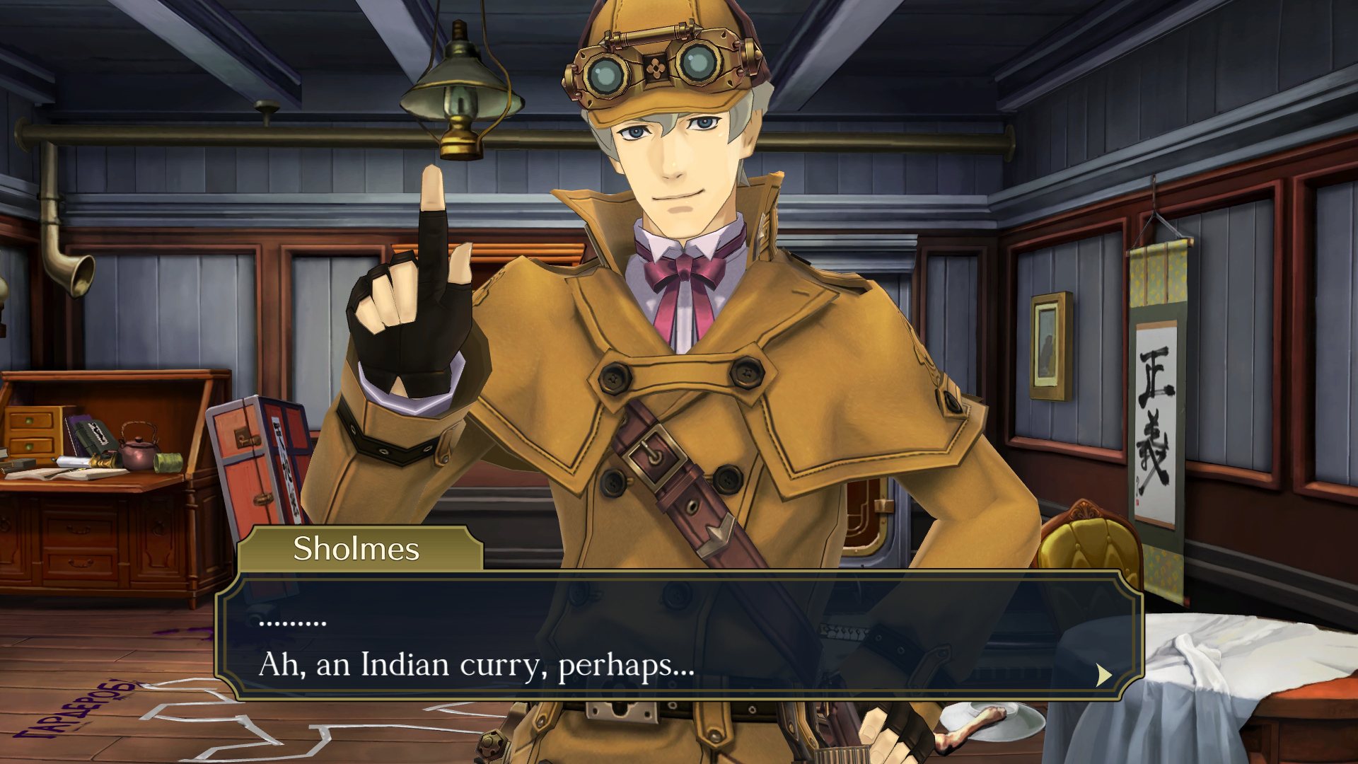 The Great Ace Attorney Chronicles - Sholmes says: "... Ah, an Indian curry, perhaps..."