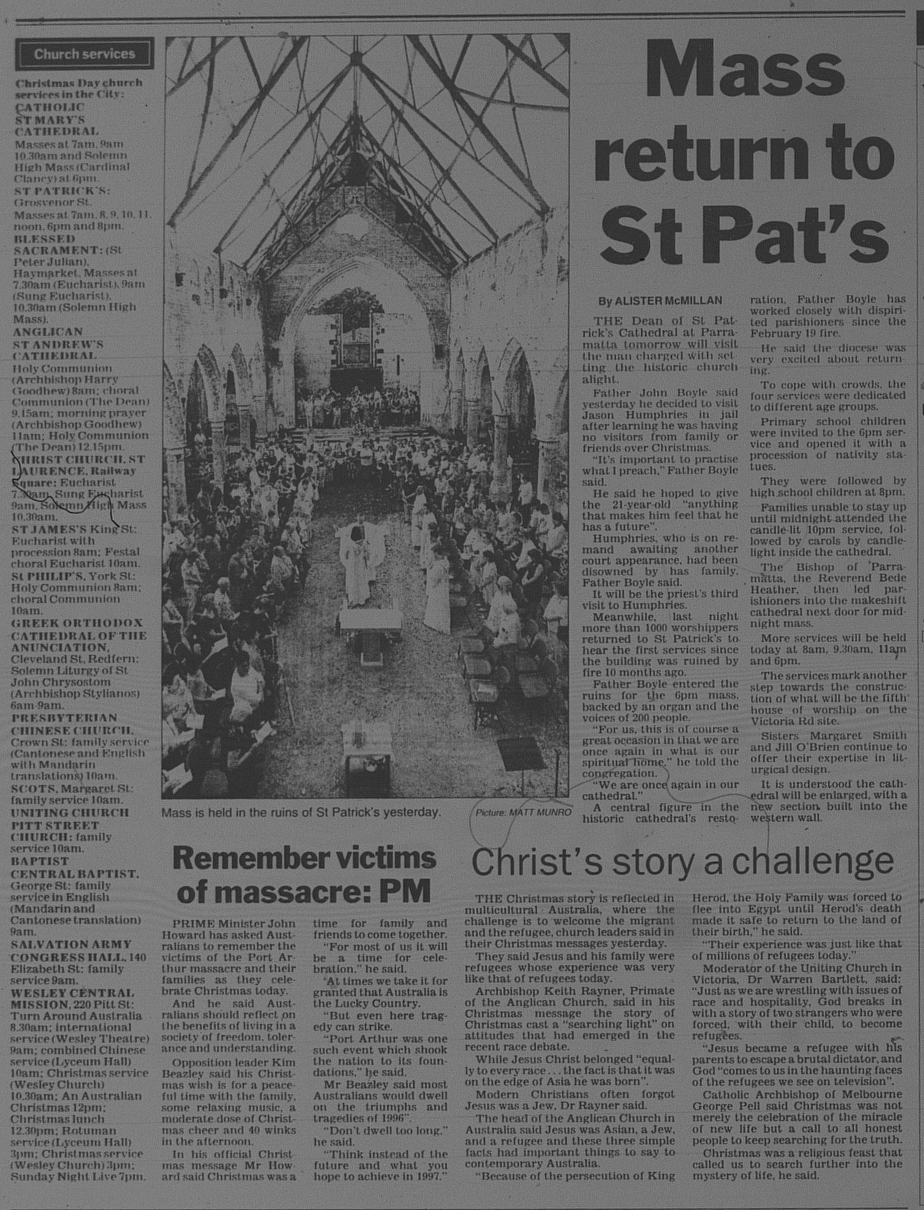 Christmas in Sydney December 25 1996 daily telegraph 2
