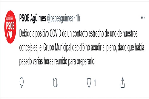 Captura del tuit publicado por el PSOE Agüimes