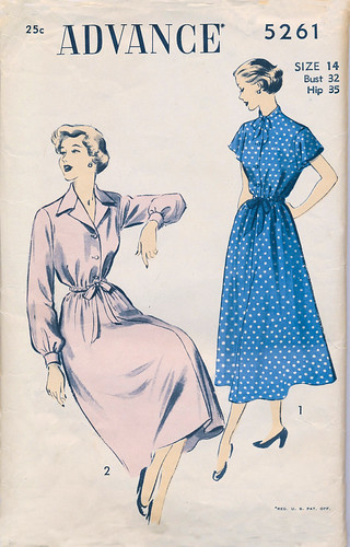 Pattern, Sewing - Advance, 5261, Size 14, Bust 32, Hip 35, Maternity Dress, 1949 (0) | by kocojim