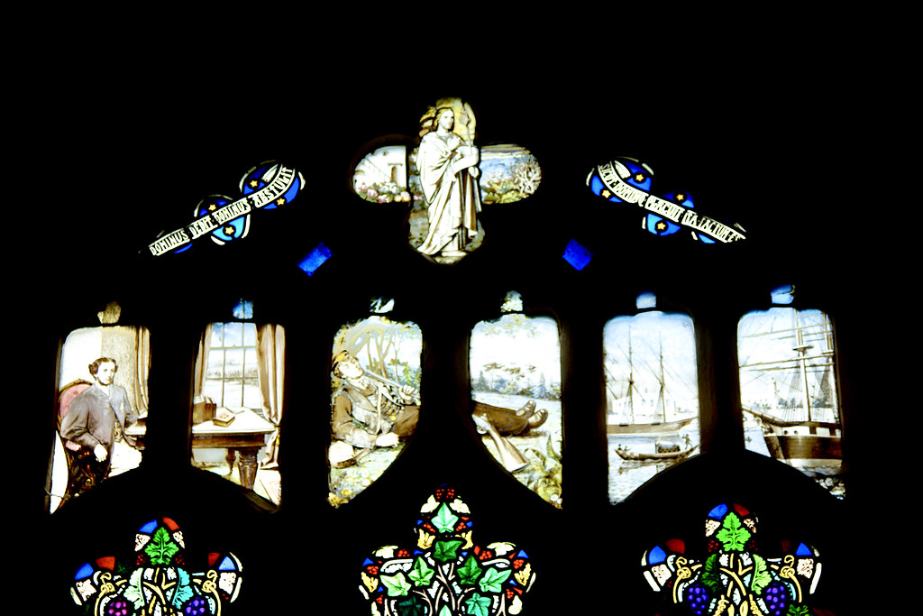 Norfolk, Ingoldisthorpe, St Michael and All Angels, part of a range of 19th and 20th century glass, 23 Jun 2013