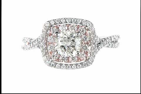 14k White And Rose Gold Diamond Ring