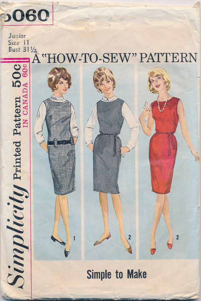 Pattern, Sewing - Simplicity, 5060, Jr. Size 11, Bust 31½, Teens and Juniors Jumper or Dress, ca Early 1960's (0)