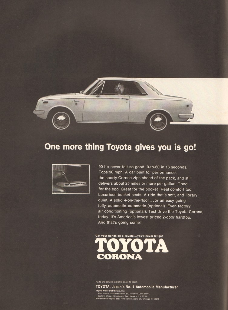 1969 Toyota Corona 2d Vintage Advertisement Ad P28