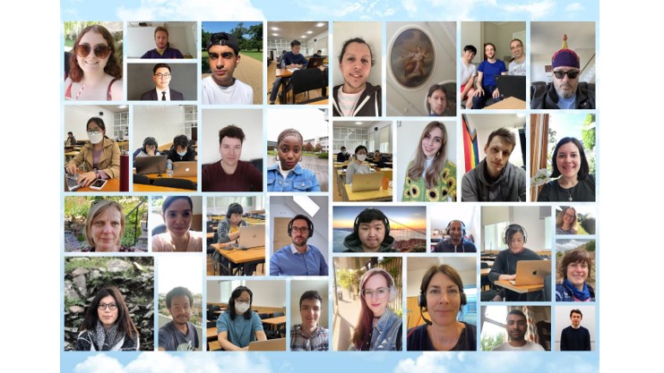 A collage made up of selfies of the participants at SAMBa ITT14 in June 2021
