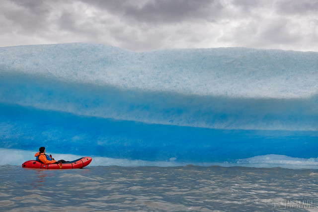 Pack Rafting with Large Icebergs in Alaska