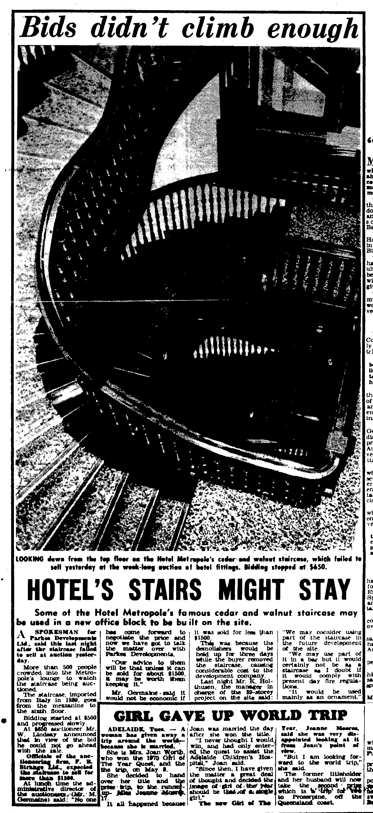 Hotel metropole may 20 1970 daily tele