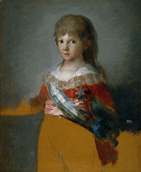 El infante Francisco de paula Antonio de Borbon, casi llegó a rey de este Reyno, en un retrato de Goya