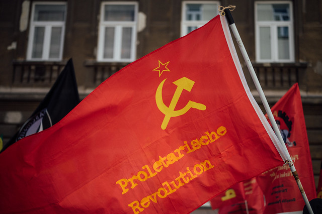 Flagge der Sowjetunion mit Text 