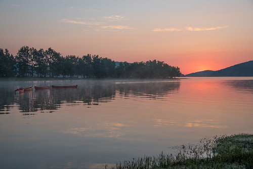 Plastira Lake Greece by ibanick, lake mist sunrise sunset greece plastira