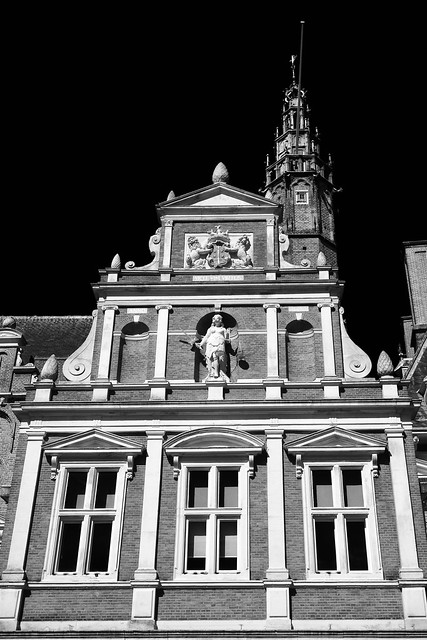 Stadhuis Haarlem (zwart-wit).