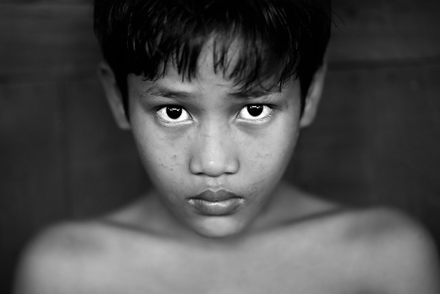 Myanmar, young boy in Yangon