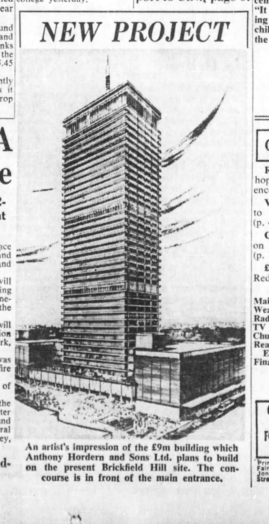 Anthony Horderns Redevelopment October 31 1964 SMH 1 tower render