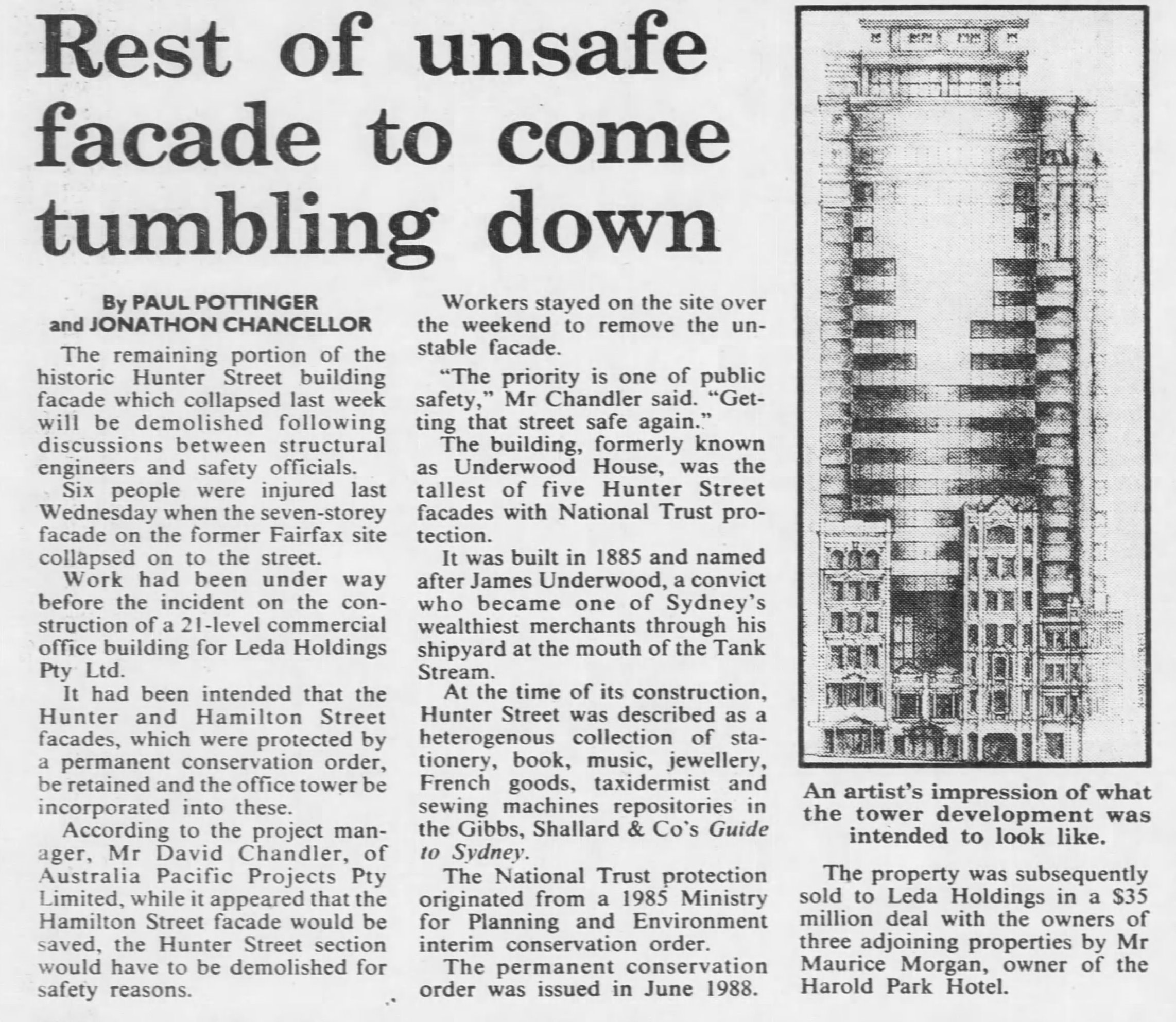 Leda Holdings Hunter Street Tower August 14 1990 SMH 27