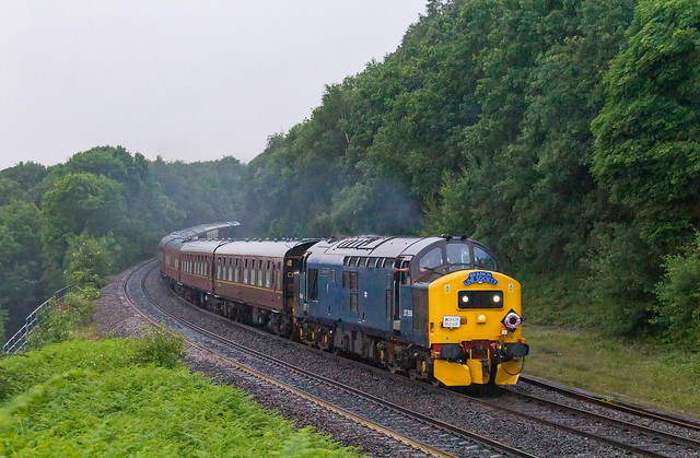 37422 TNT 37423 on 1Z43 17:28 Crewe T.M.D. (E) - York BLS Railtour at Buxworth Cutting 04/07/2021