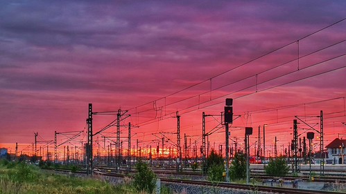 Bis die Wolken wieder lila sind by Mike Bonitz, Leipzig, Germanydeutschland germany sachsen saxony leipzig hauptbahnhof mainstation gleisvorfeld tra