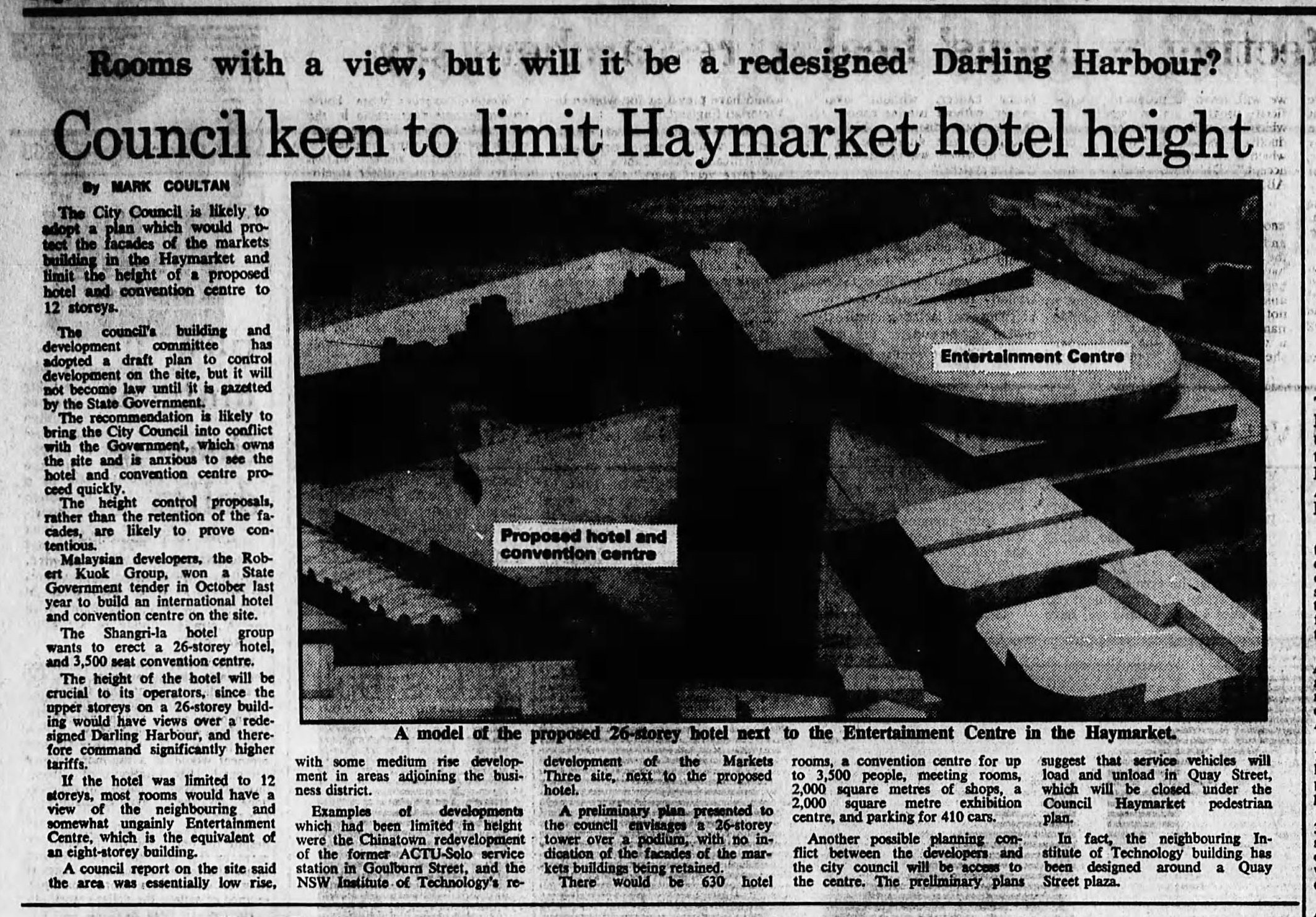 Haymarket Hotel Proposal December 5 1983 SMH 2