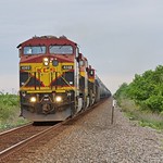 4-19-21, KCS de Mexico AC4400CW 4502 Rolling north along US 77 toward Refugio, TX with an empty ethanol train. Ex. TFM 2602.