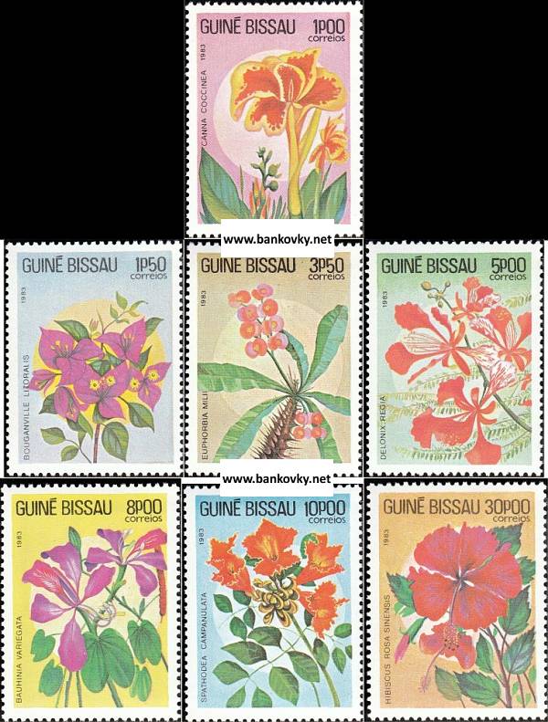 Známky Guinea Bissau 1983 Kvety neraz. séria MNH